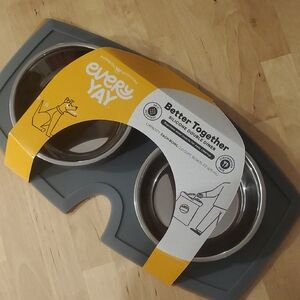 EveryYay Better Together Silicone Double Diner For Pets NWT